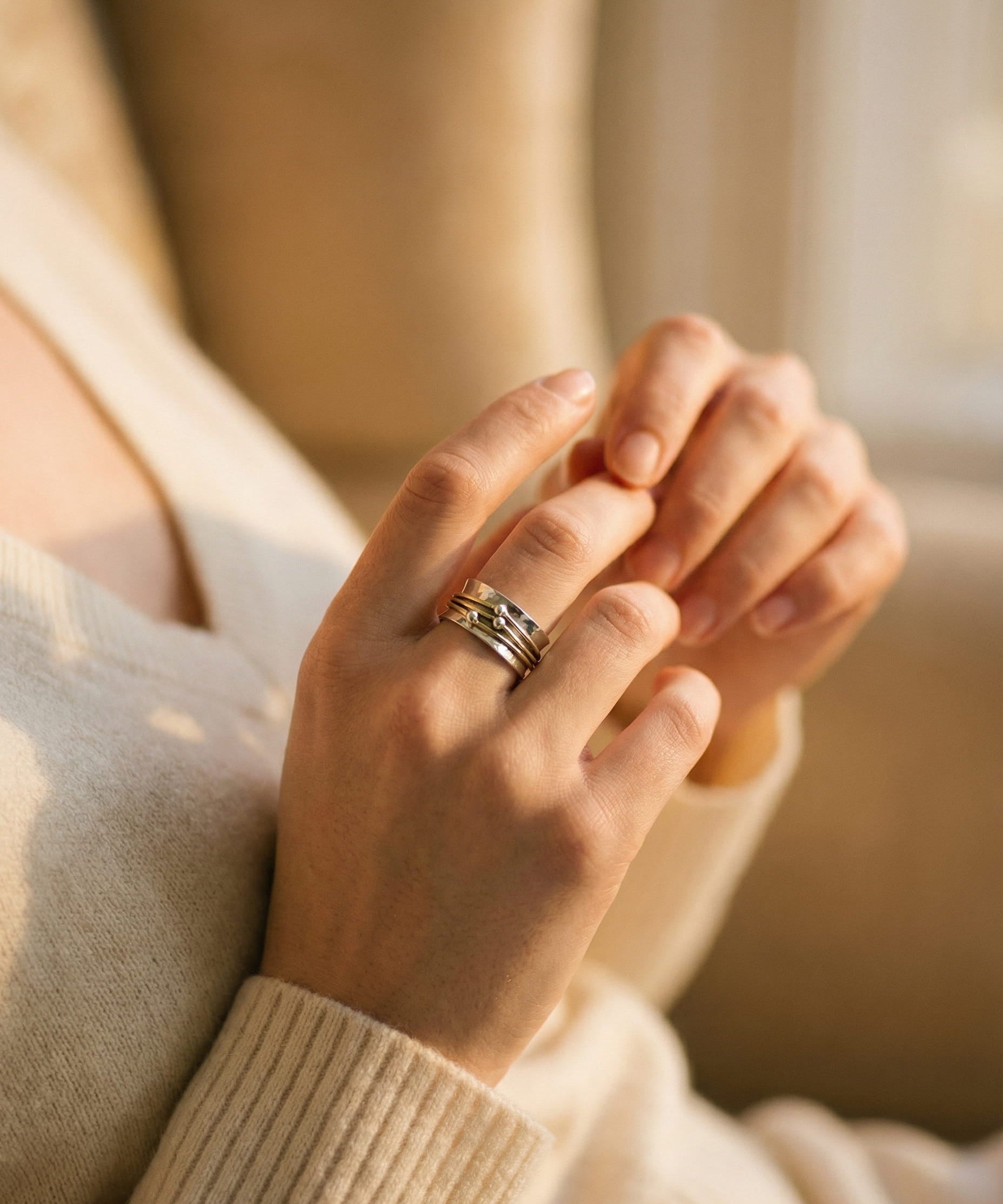 Vintage Gold Layered Silver Ring