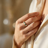 Vintage White and Green Opal Rings