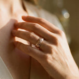Vintage Gold Pink Flower Ring
