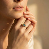 Vintage Blue Crystal Ring Set