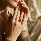 Vintage Silver Blue Cubic Zirconia Ring
