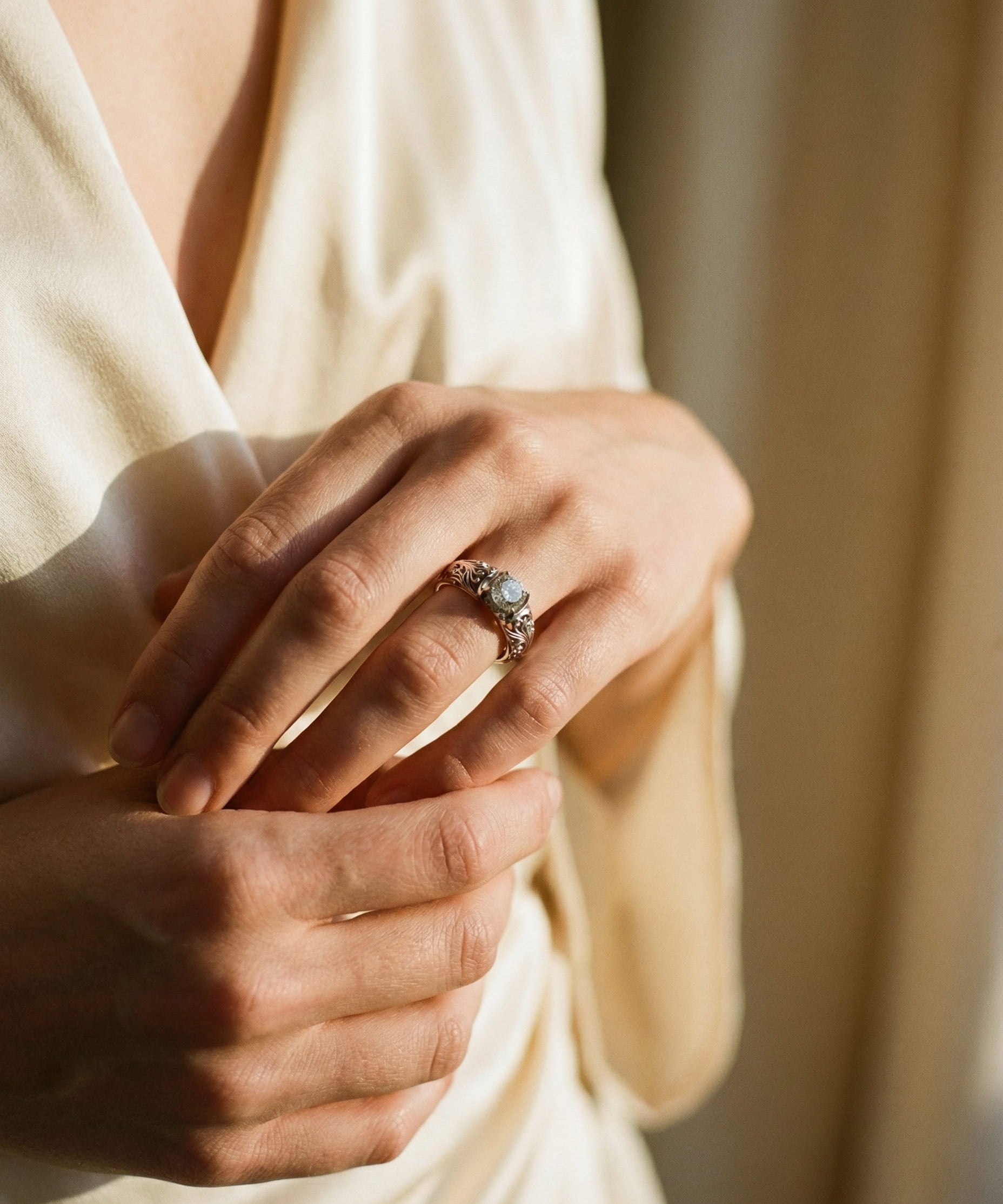 Exotic Silver Crystal Ring