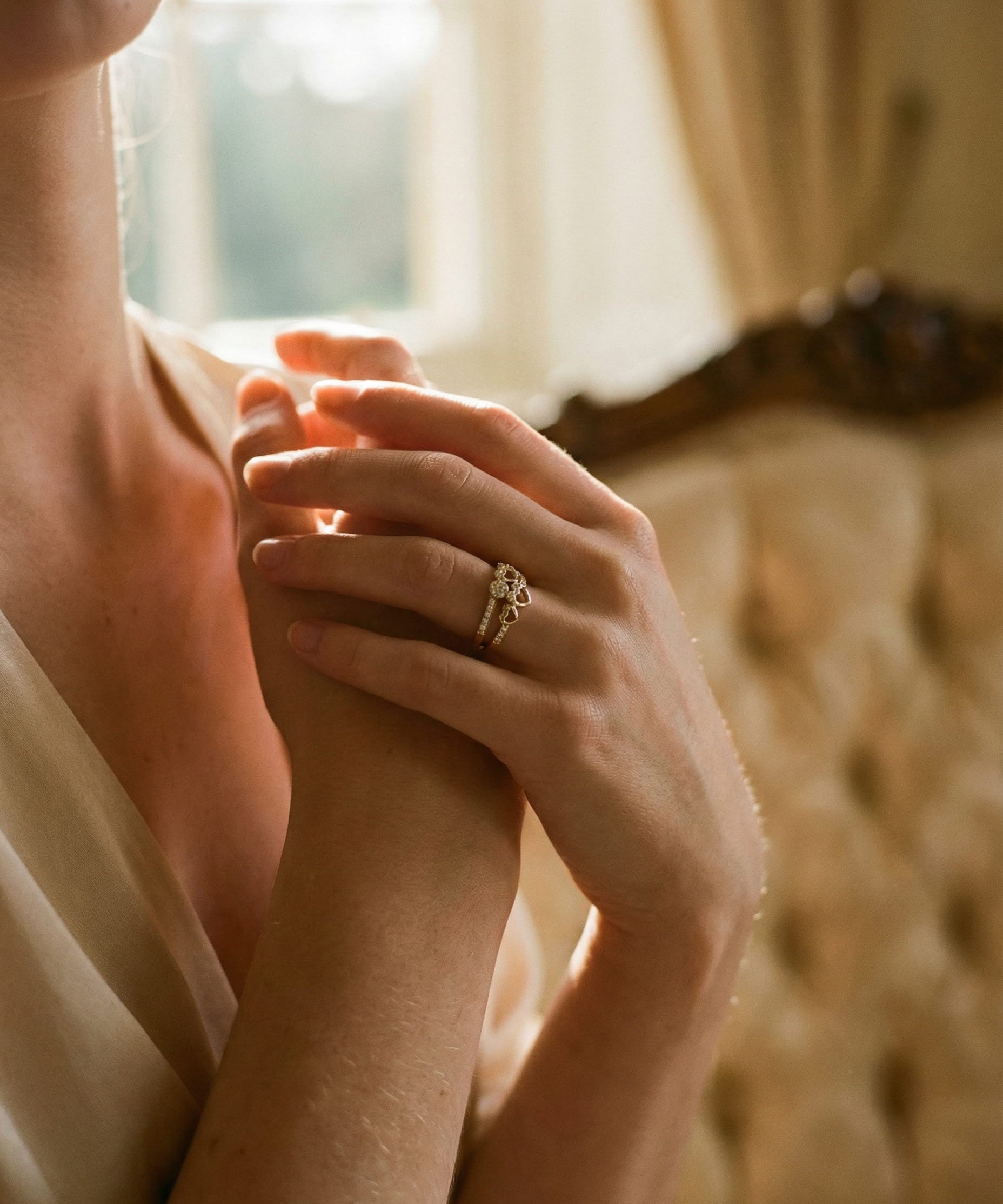 Gold Heart and Crystal Ring