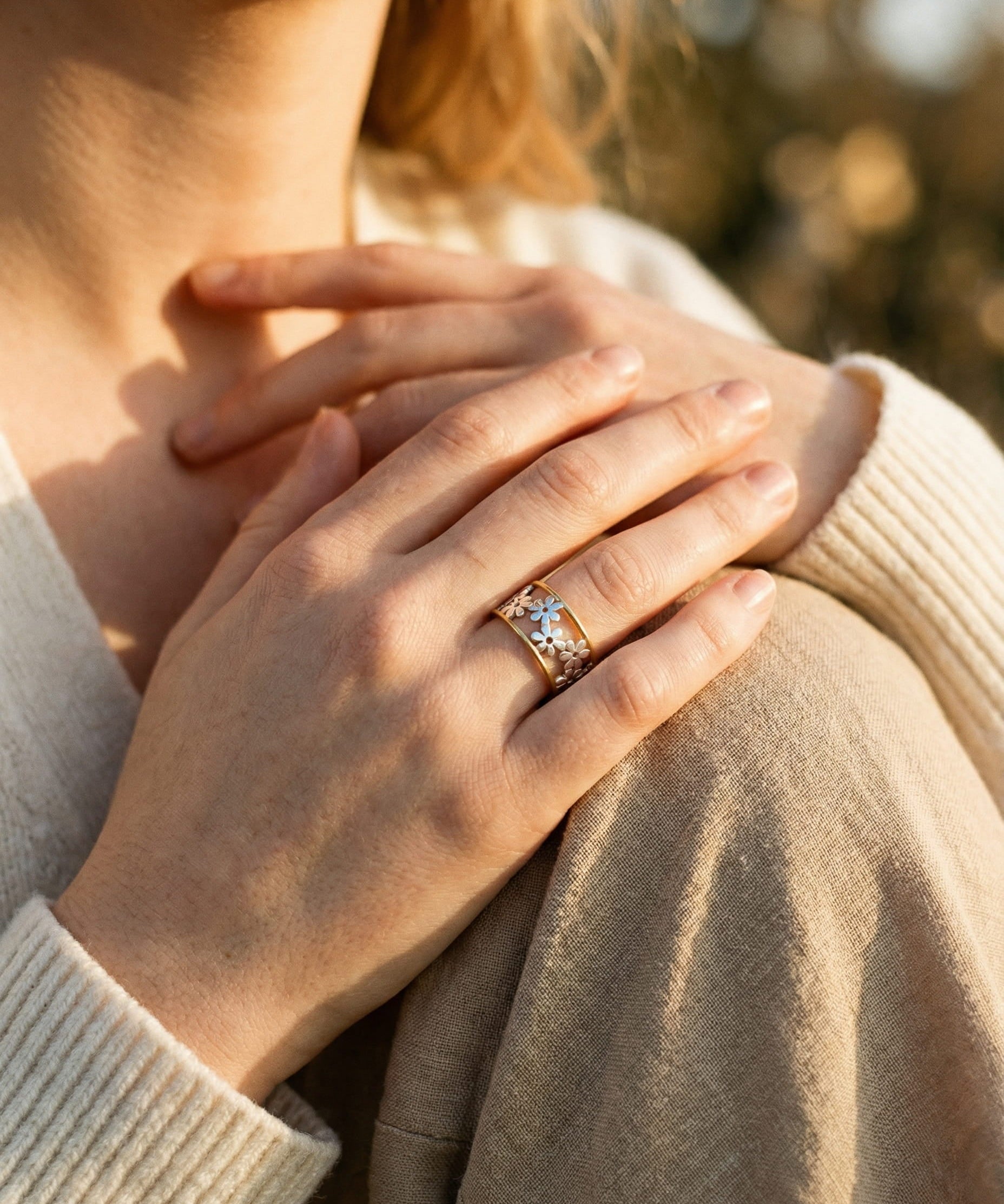 Gold and Silver Leaf Ring