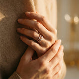 Vintage Rose Gold Sparkling Inlaid Stone Ring