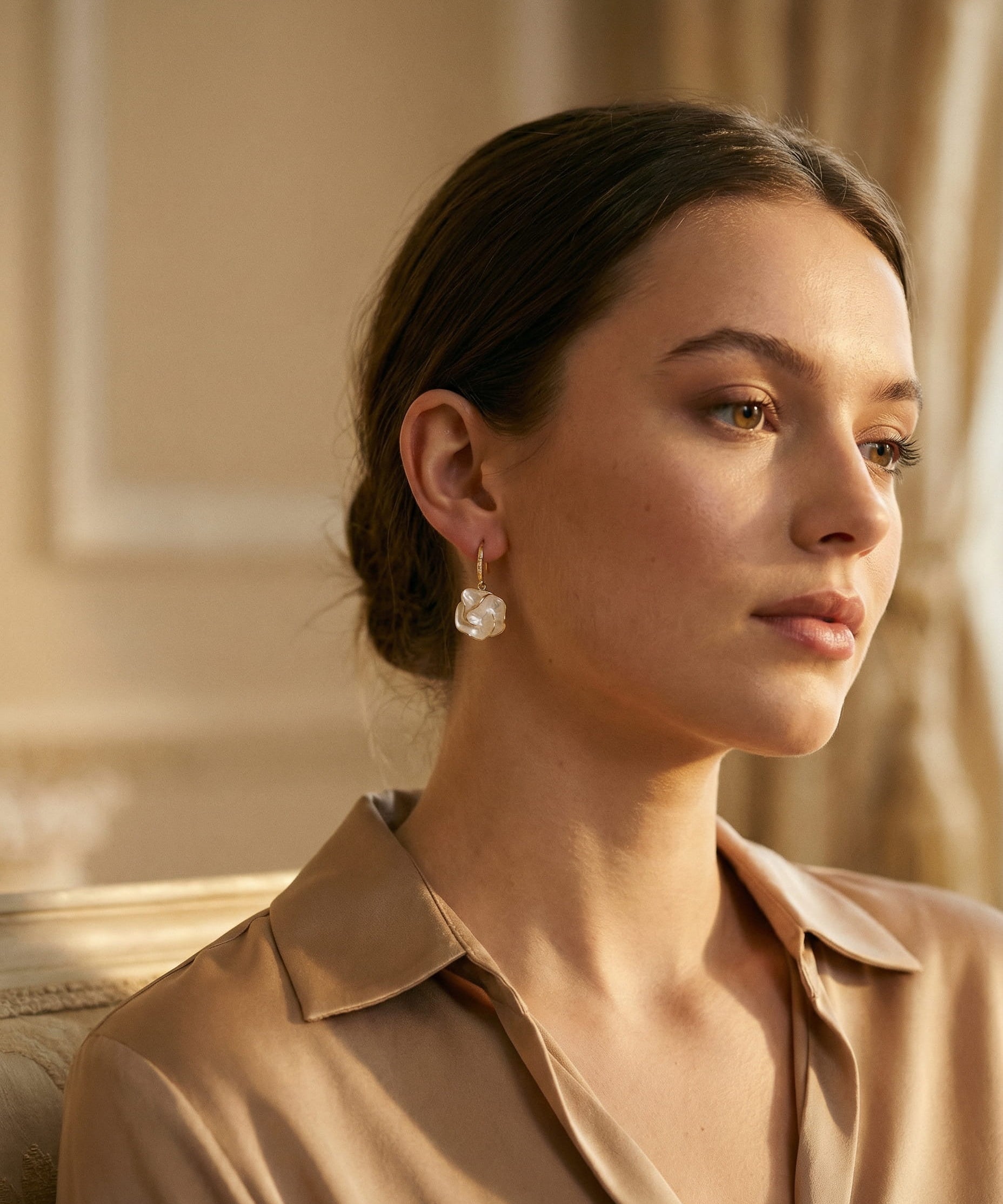 Elegant White Petal Earrings