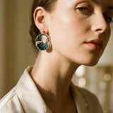 Vintage Round Ocean Earrings