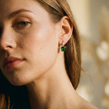 Emerald Heart Stone Earrings