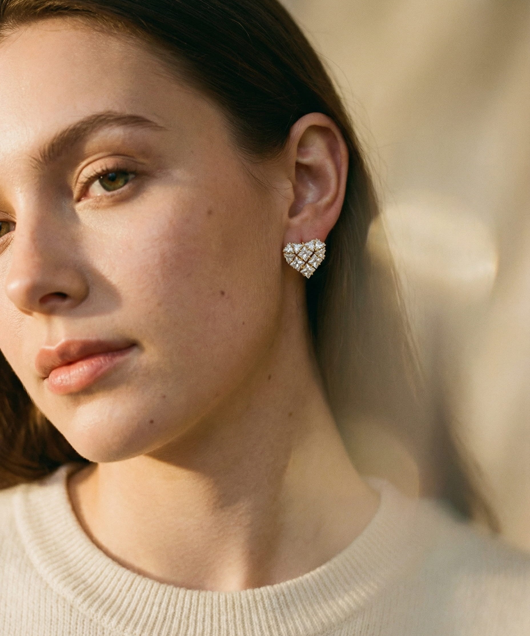 Elegant Heart-Shaped Crystal Earrings