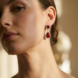 Red Drop Set – Choker and Drop Earrings