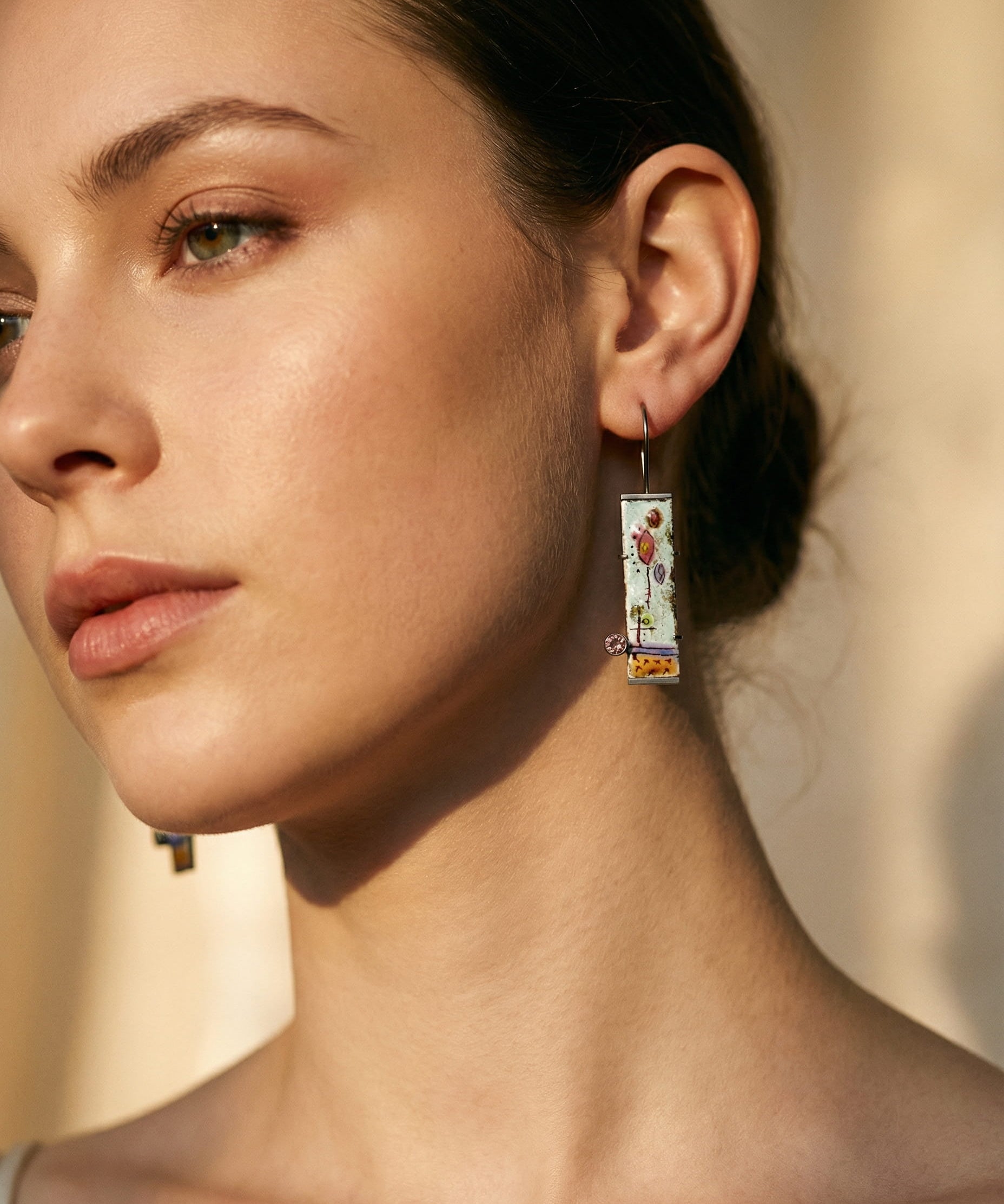 Vintage Antique Enamel Earrings
