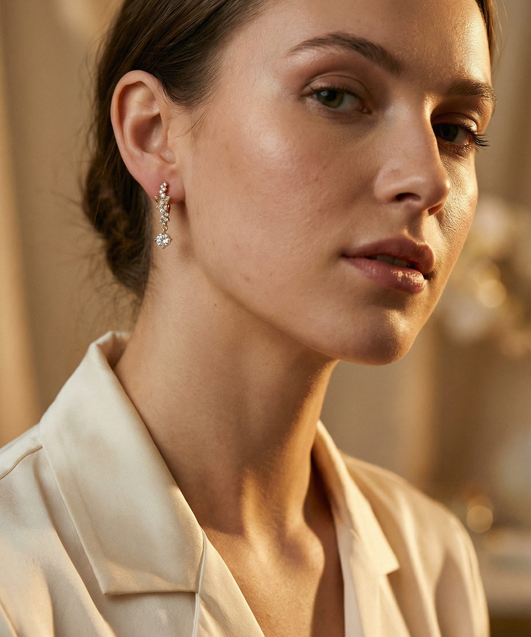 Elegant Gold Cubic Zirconia Earrings