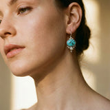 Vintage Blue Stone and Pearl Earrings