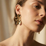 Gold 'Half Flower' Earrings