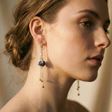 Festive Blue Pearl Earrings