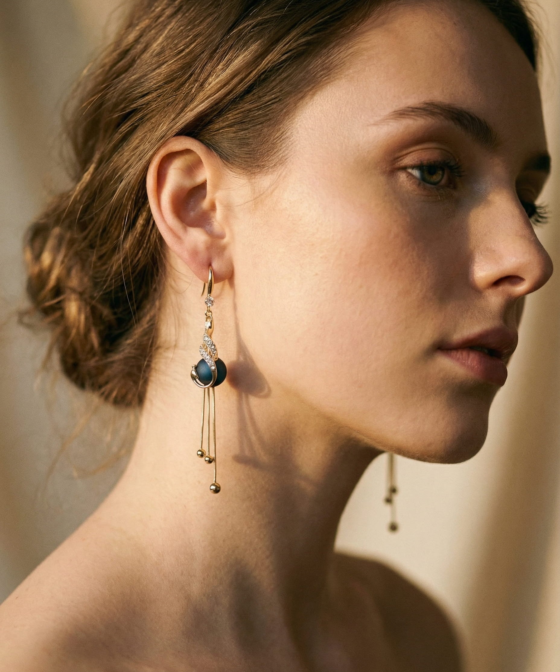Festive Blue Pearl Earrings