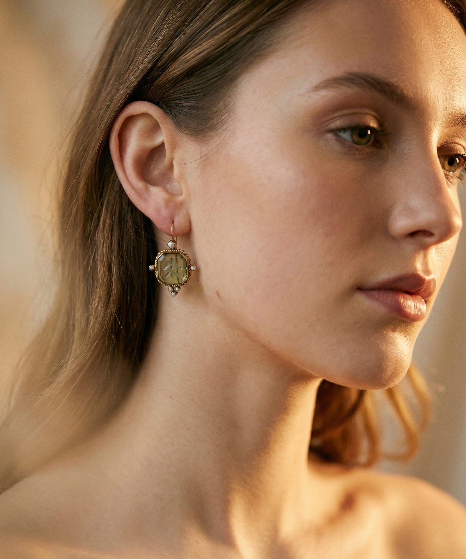 Green Crystal Earrings