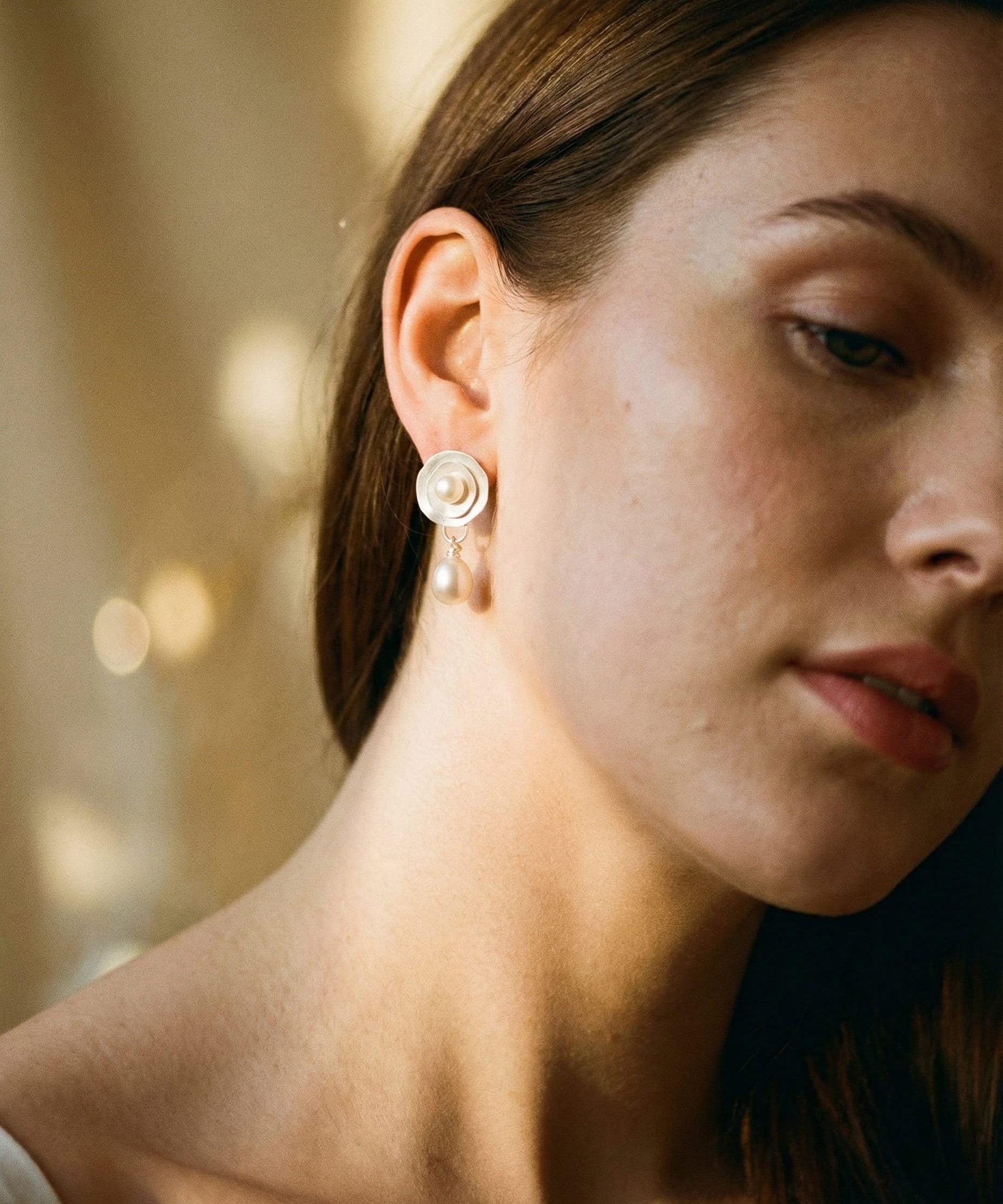 Vintage Silver Pearl Earrings