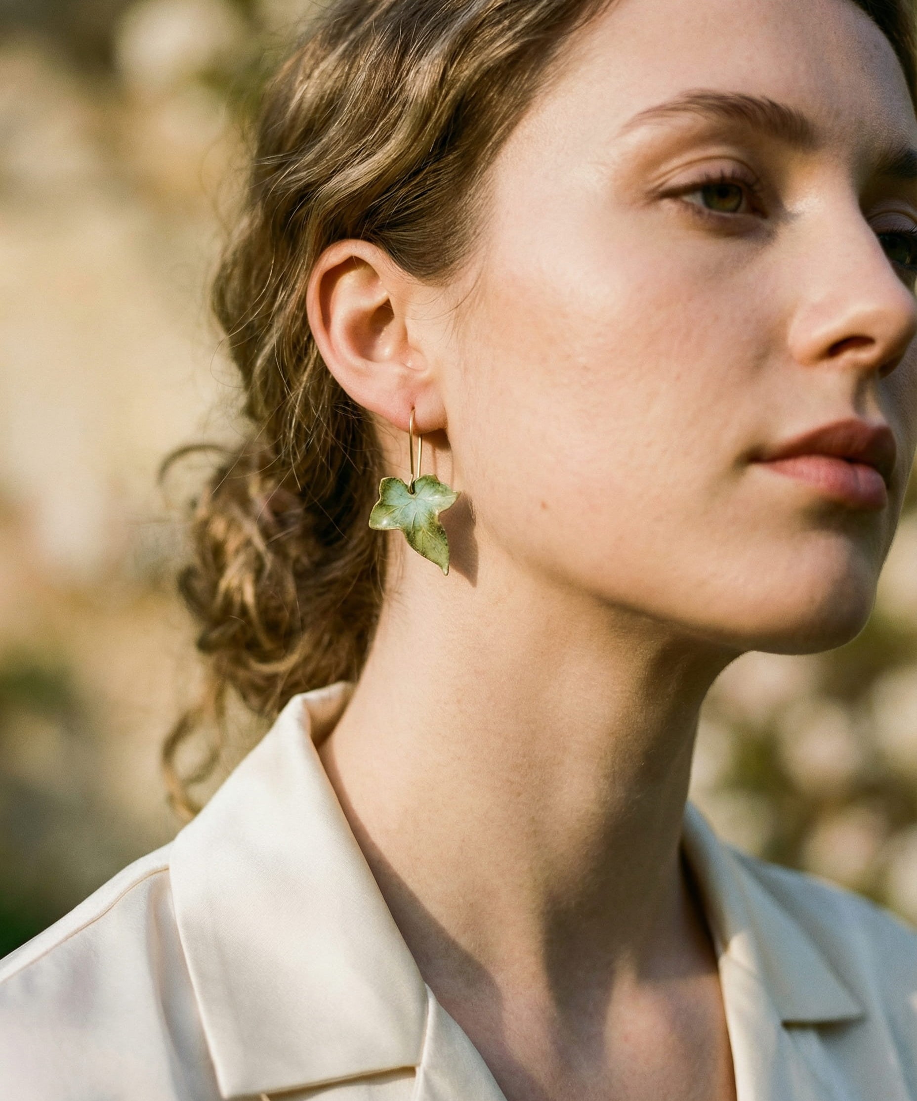 Green Leaf Earrings