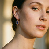 Vintage Earrings with Blue Cubic Zirconia