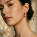Elegant Irregular Gold and Cubic Zirconia Earrings