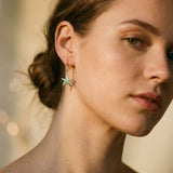 Starfish Earrings in Opal and Silver