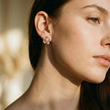 Silver Earrings with Multicoloured Cubic Zirconia