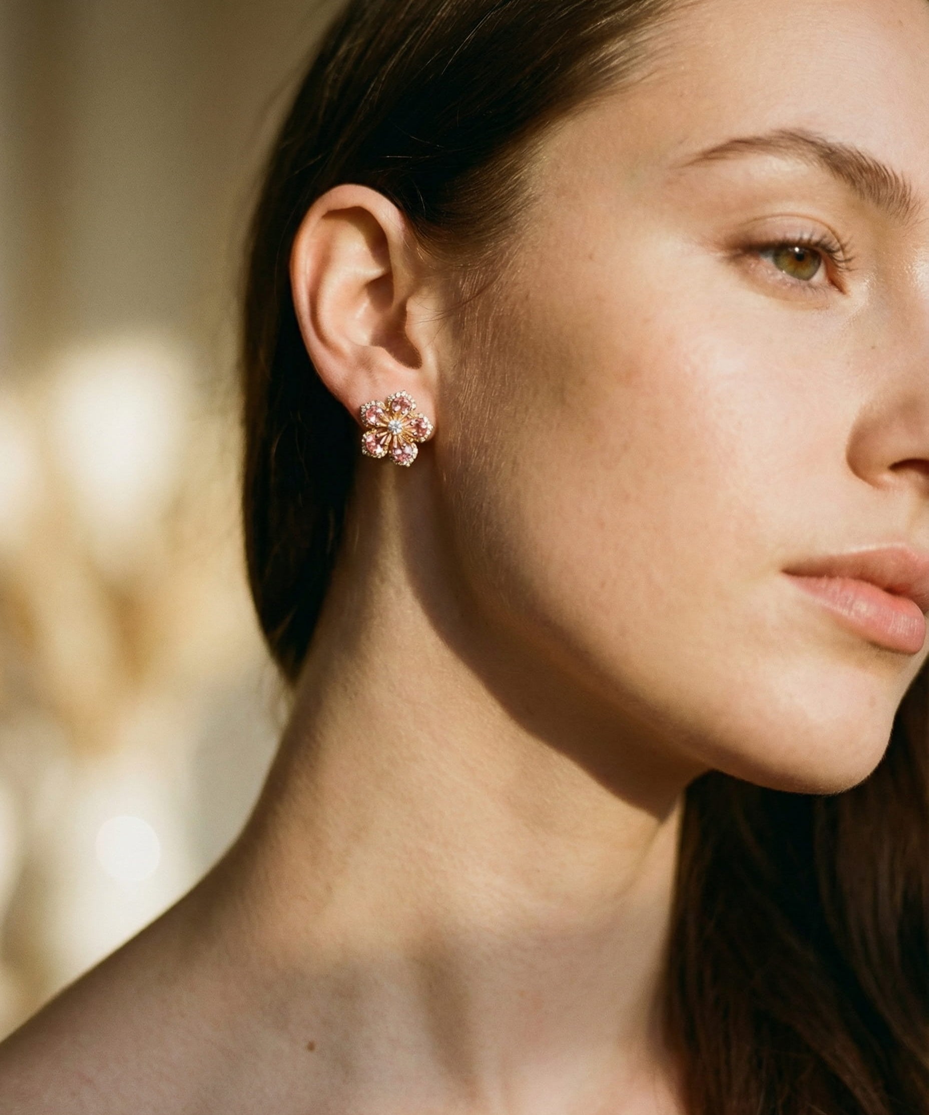 Silver Earrings with Multicoloured Cubic Zirconia