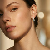 Elegant Turquoise Crystal Gold Earrings