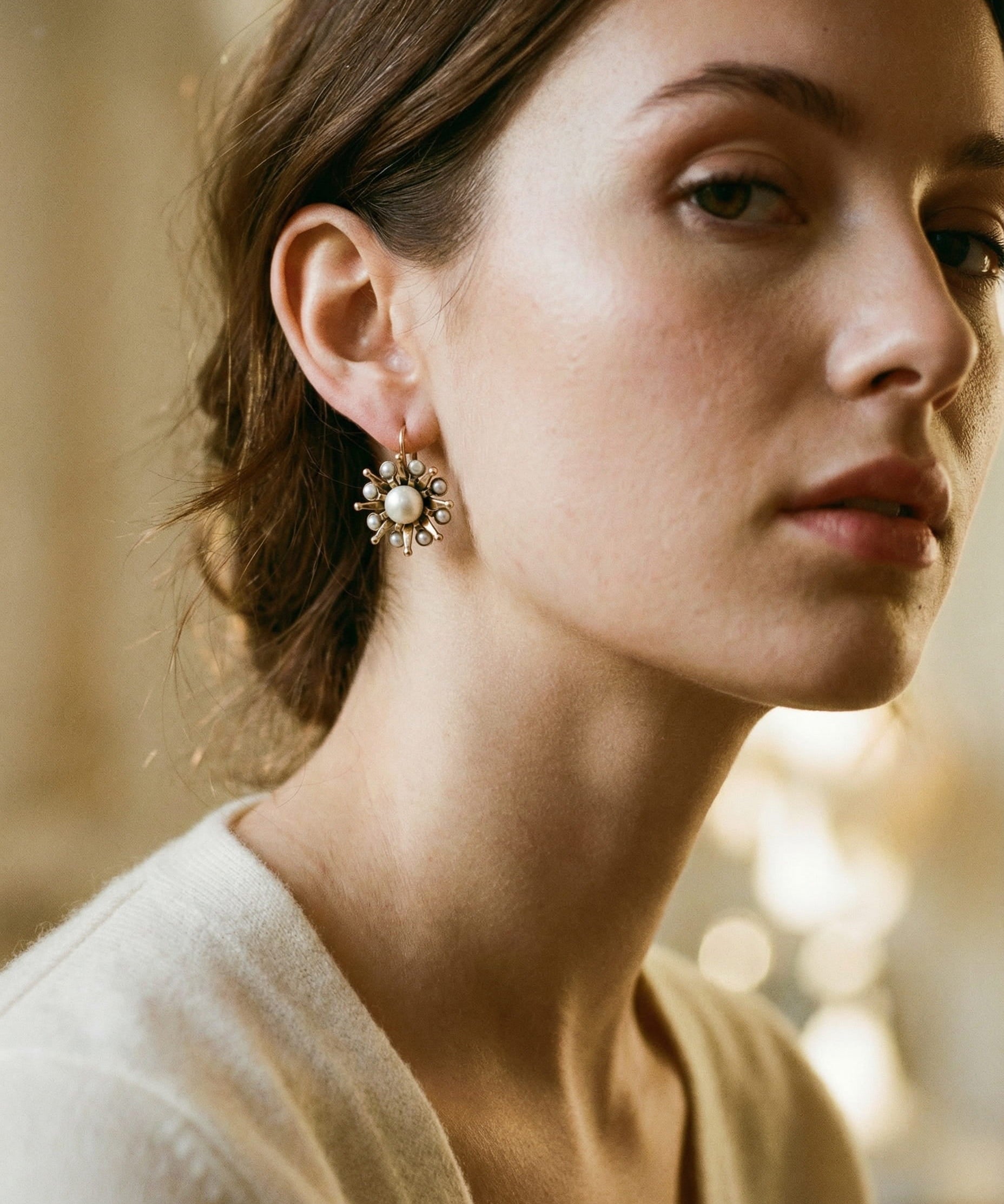 Vintage Starlight Pearl Earrings