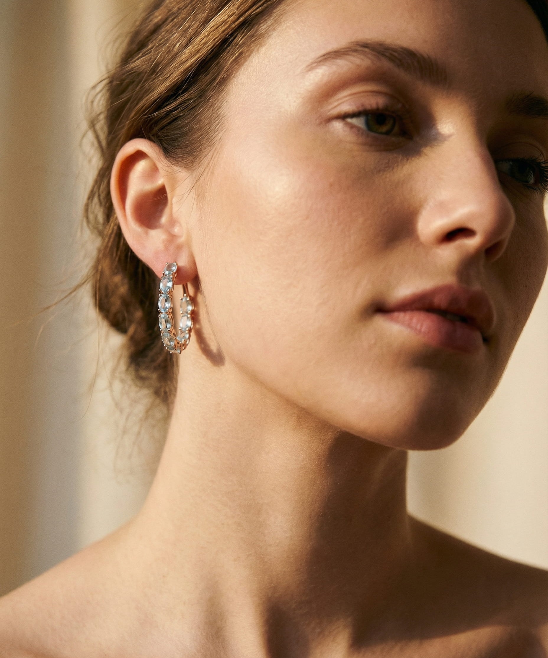 Elegant Turquoise and Cubic Zirconia Gold Earrings