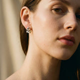 Two-Tone Hug Earrings, Silver and Gold