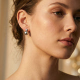 Elegant Black Pearl Earrings with Cubic Zirconia
