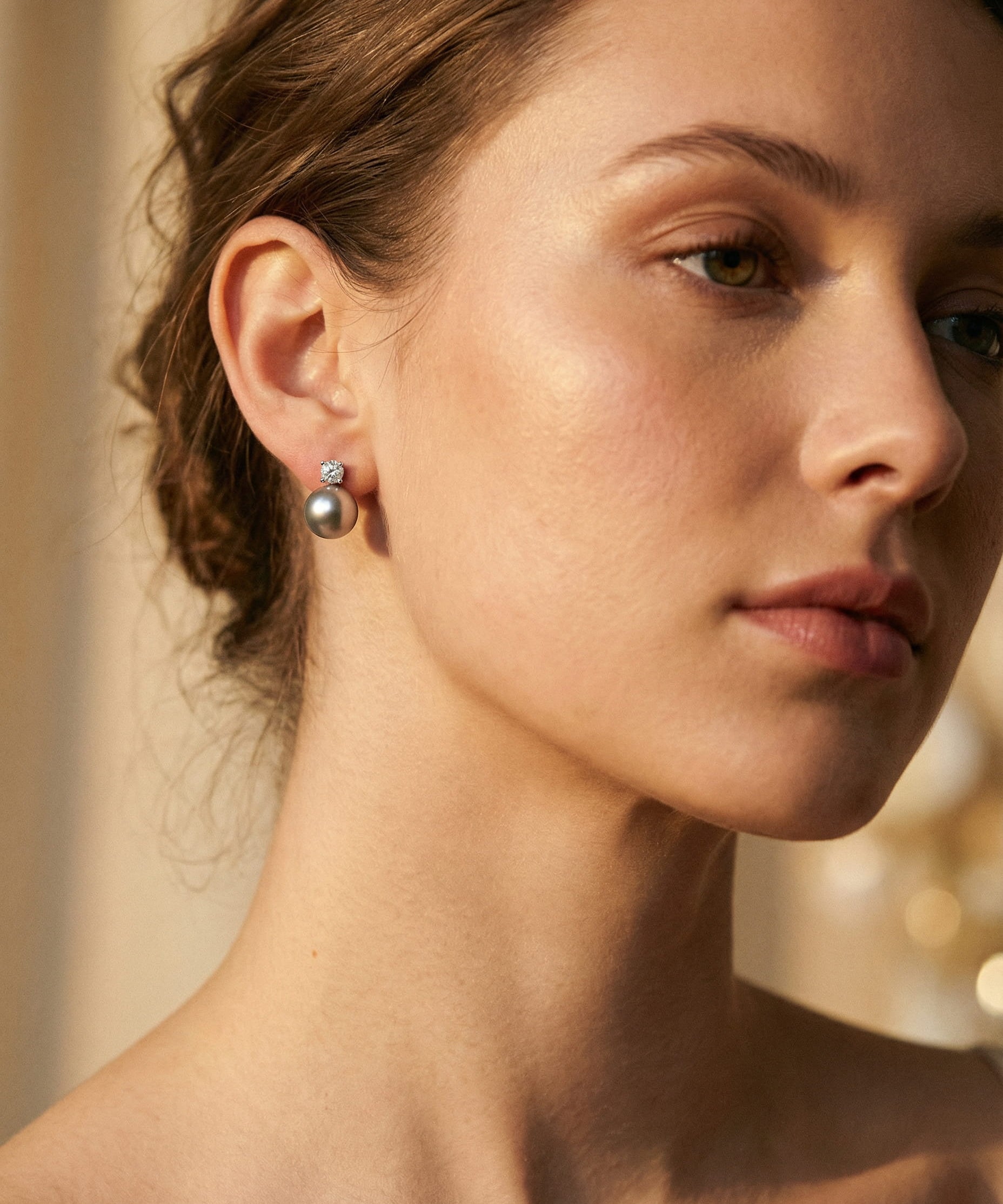 Elegant Black Pearl Earrings with Cubic Zirconia
