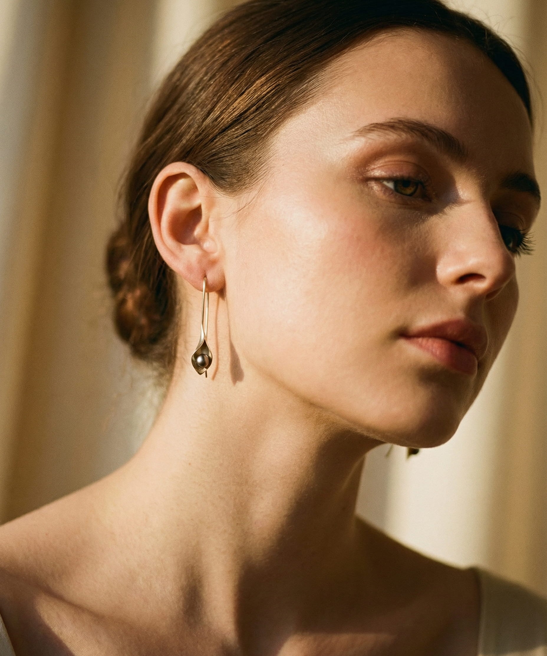 Vintage Leaf and Pearl Earrings