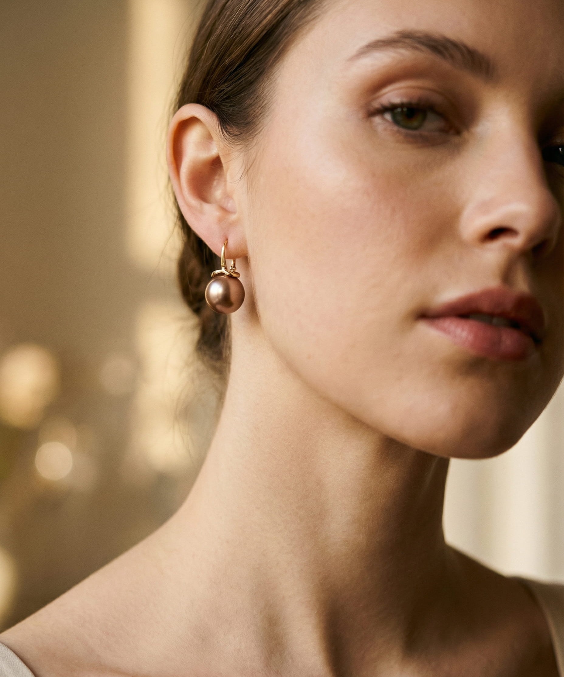 Chunky Gold Pearl Earrings