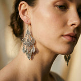 Antique Silver Earrings with Pendant