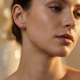 Stud Earrings with Delicate Flower