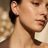 Stud Earrings with Delicate Flower