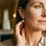 Round Moissanite Drop Earrings