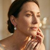 Round Moissanite Drop Earrings