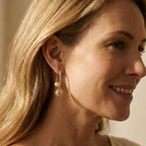 Vintage Gold Pearl Drop Earrings