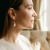 Vintage Gold Wire Pearl Earrings