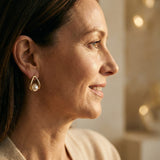 Elegant Hollow Triangle Pearl Earrings