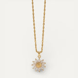 Gold Crystal Sunflower Necklace