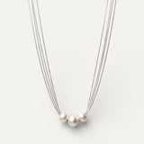 Elegant White Pearl Layered Necklace