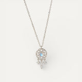 Silver Moon Crystal Dream Catcher Necklace