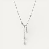 Silver Moon and Stars Necklace