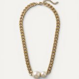 Elegant Double Pearl Chain Necklace
