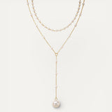 Two-Strand Pearl Drop Necklace